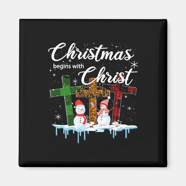 Imán Los navidades comienzan con los regalos de Navidad (Frente)