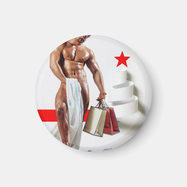 Imán Los Navidades de SlipperyJoe compran papel blanco  (Frente)