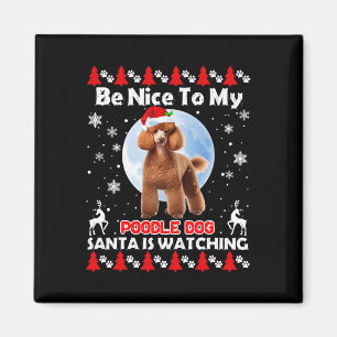 Imán Los Navidades Feo De Poodle Me Gustan Poodle Santa
