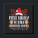 Imán Los Navidades más probables de tomar galletas fami<br><div class="desc">Los Navidades más probables de los pasteles Cookie Navidad Familiar Coincidiendo con Chicas</div>