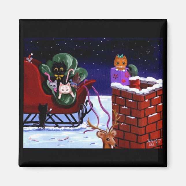 Imán Los navidades regalan divertidos dibujos animados (Frente)