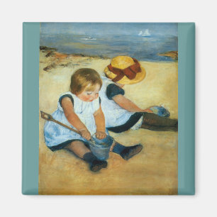 Imán Los niños de Mary Cassatt en la playa (1884)