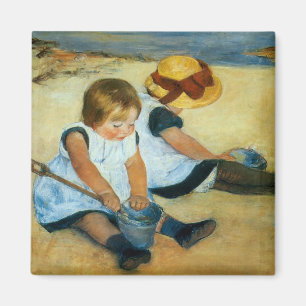 Imán Los niños de Mary Cassatt en la playa (1884)