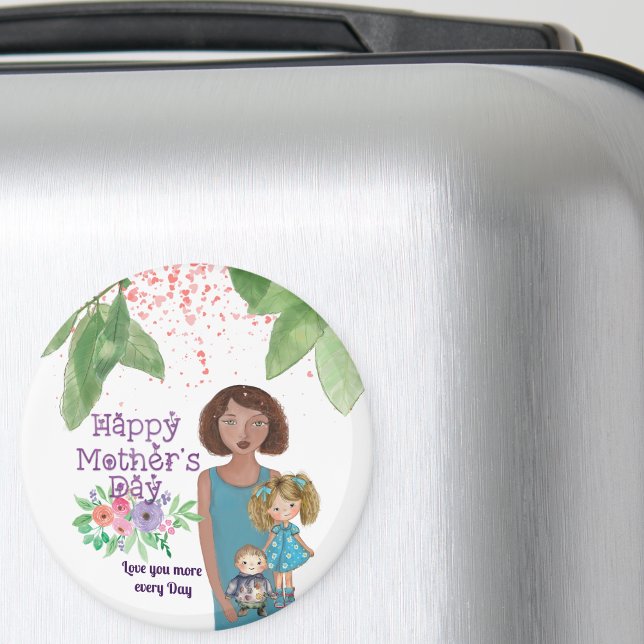 Imán Los niños del Día de la Madre (Whimsical Mother's Day Kids Magnet)