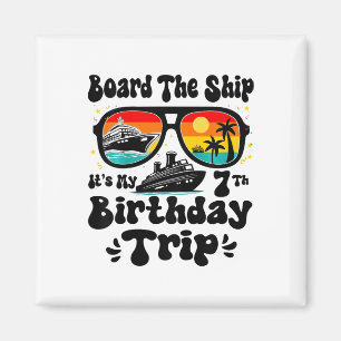 Imán Los niños suben al barco Es mi cumpleaños número 7