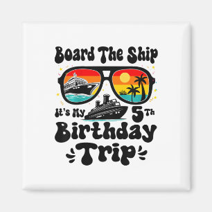 Imán Los niños suben al barco es mi quinto cumpleaños 5