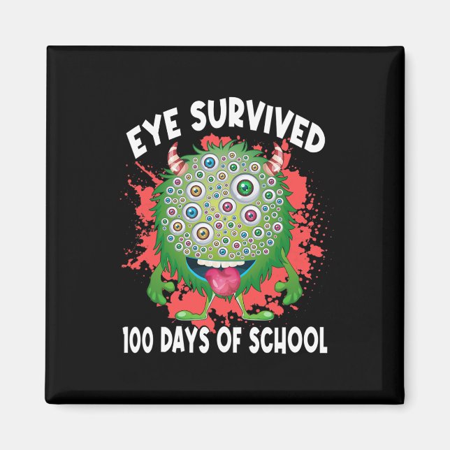 Imán Los Ojos Sobrevivieron 100 Días De La Escuela 100  (Frente)