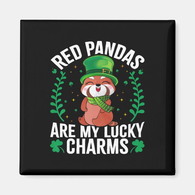 Imán Los pandas rojos son mis amuletos de la suerte - D (Frente)