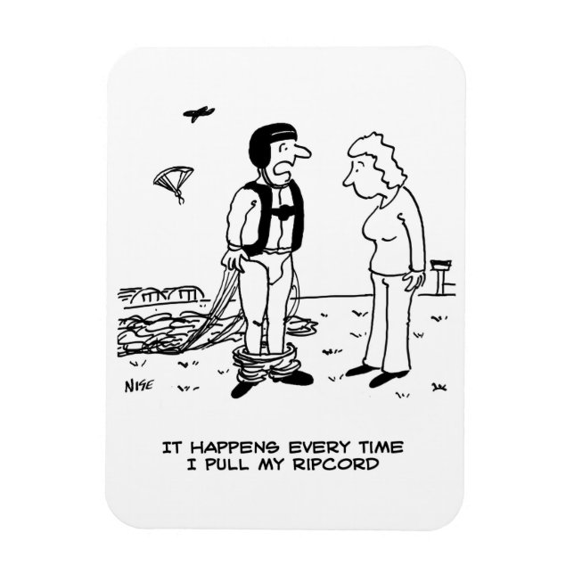 Imán Los pantalones del paracaidista caen. (Vertical)