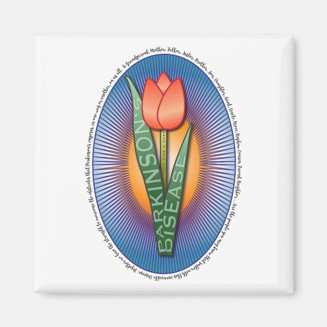 Imán Los parques ayudan a encontrar un tulipán de cura  (Frente)