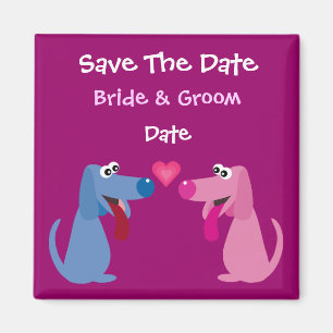 Imán Los perros adaptables lindos de la novia y del