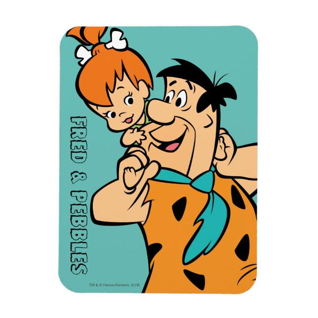 Imán Los Picapiedra | Fred y Pebbles Flintstone (Vertical)