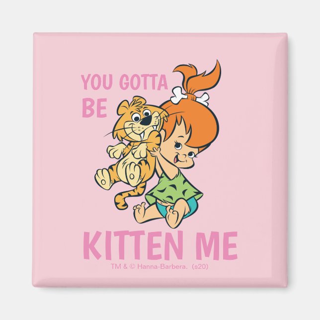 Imán Los Picapiedra | Pebbles y su tigre (Frente)