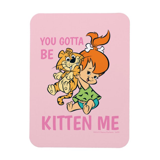 Imán Los Picapiedra | Pebbles y su tigre (Vertical)