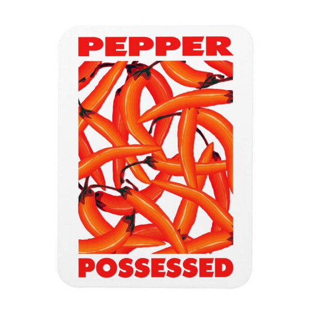 Imán ¿Los pimientos de amor? ¡Chili Caliente Rojo Yum! (Vertical)