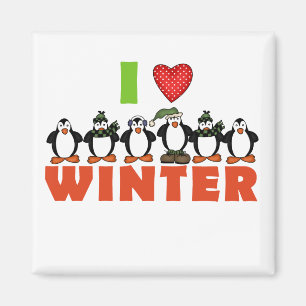 Imán Los pingüinos aman camisetas de invierno y regalos