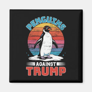 Imán Los pingüinos contra el pingüino Trump se alzan co