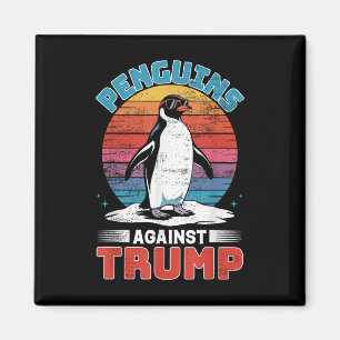 Imán Los pingüinos contra el pingüino Trump se alzan co