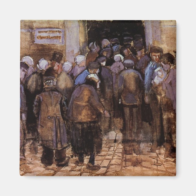 Imán Los pobres y el dinero de Vincent van Gogh (Frente)