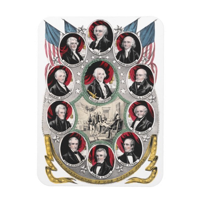 Imán Los primeros diez presidentes de los Estados Unido (Vertical)