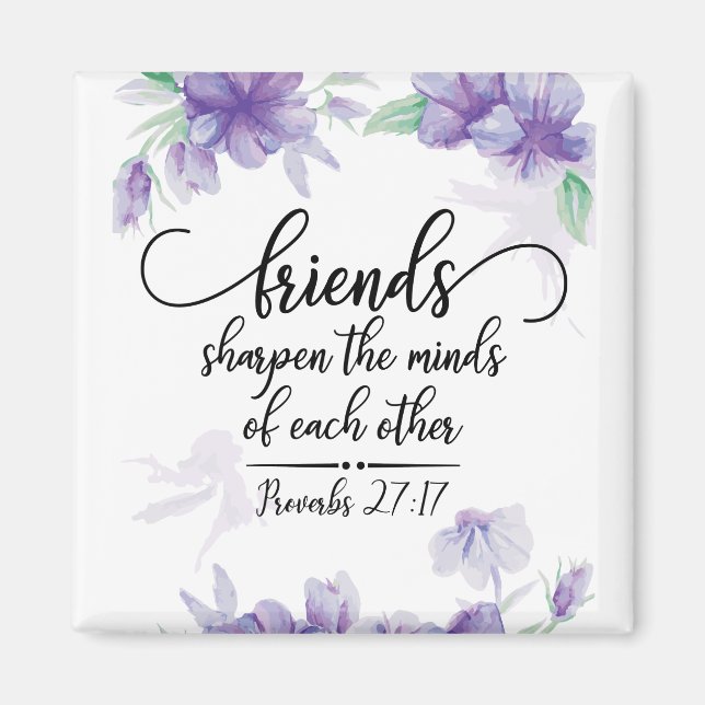 Imán Los proverbios 27:17 amigos ahondan las mentes (Frente)