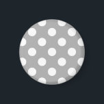 Imán Los puntos de polka blanco sobre gris<br><div class="desc">Los puntos de polka blanco sobre gris</div>