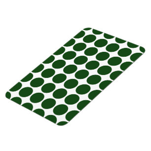 Imán Los puntos verdes del polka en blanco