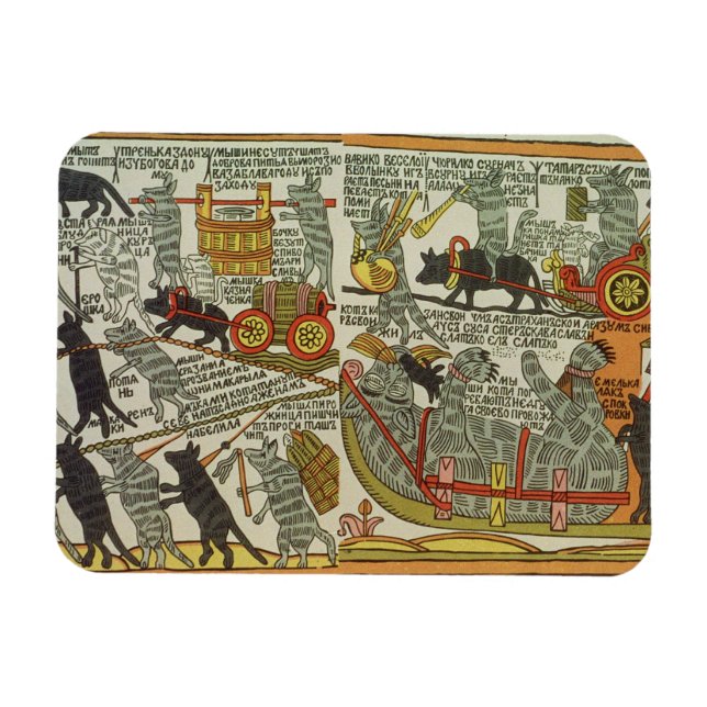 Imán Los ratones queman al gato, ruso, a finales del si (Horizontal)