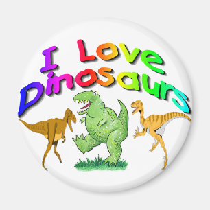 Imán Los regalos de los dinosaurios de los niños "amo"