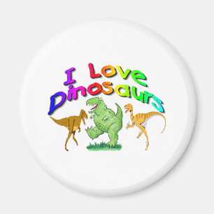 Imán Los regalos de los dinosaurios de los niños "amo"