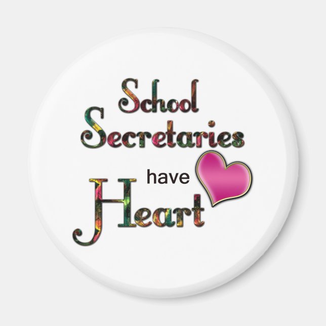 Imán Los secretarios escolares tienen corazón (Frente)