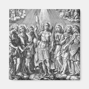 Imán Los Siete Arcángeles (M 034; Grabado)