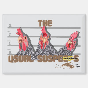 Imán Los sospechosos habituales de CHICKEN —Barred Rock