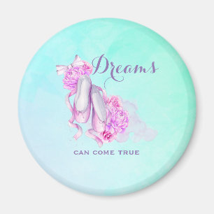 Imán Los sueños pueden venir verdaderas pantuflas de ba