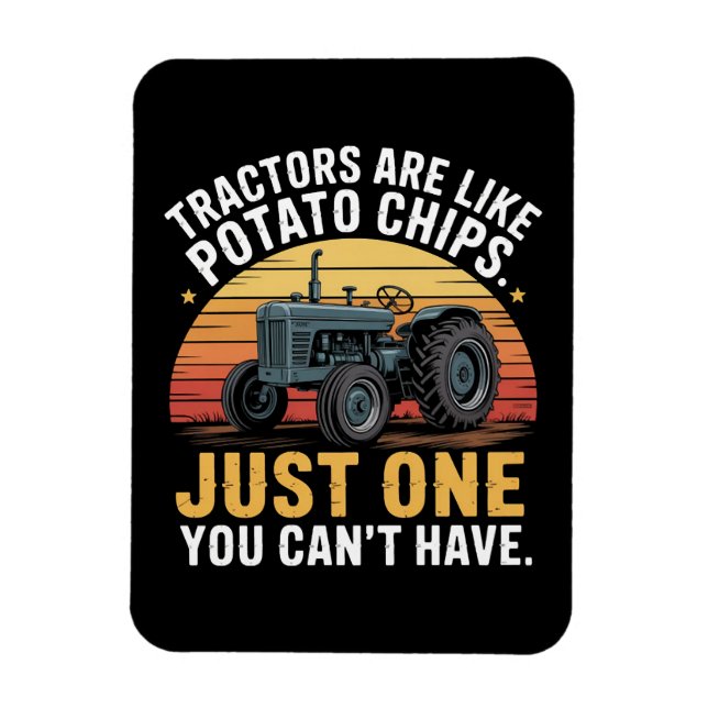Imán Los tractores son como papas fritas (Vertical)