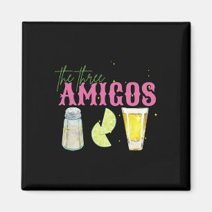 Imán Los Tres Amigos Lima Sal Tequila Divertido Cinco D