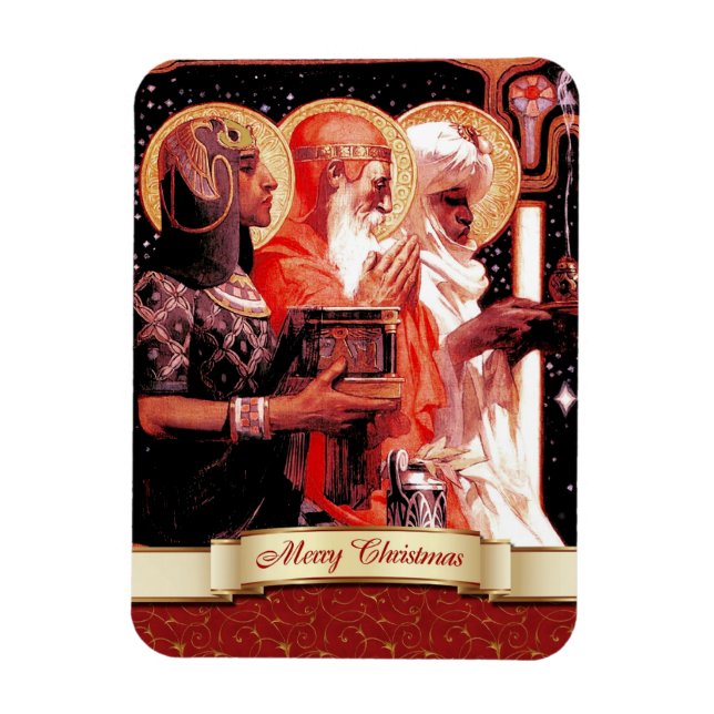Imán Los Tres Sabios. Regalo de Navidades de arte de ép (Vertical)
