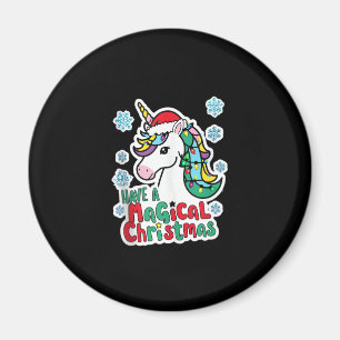 Imán Los Unicornios de Navidad tienen una fiesta mágica