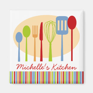 Imán Los utensilios de cocinar de la cocina retra