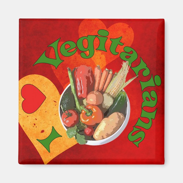 Imán Los vegetarianos del corazón (Frente)