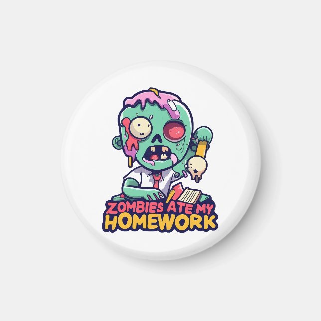 Imán Los zombies se comieron mi tarea (Frente)