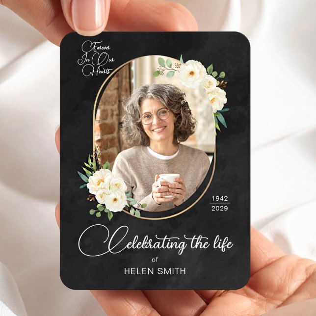 Imán Loss of Mom Gift Memorial Keepsake Floral Photo  (Floral Photo Loss of Mother Gift Memorial Keepsake Magnet, Celebration of Life, 3 x 4 Magnets)