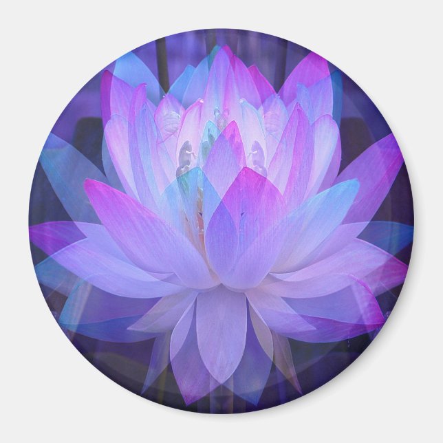 Imán Lotus en azul... (Frente)