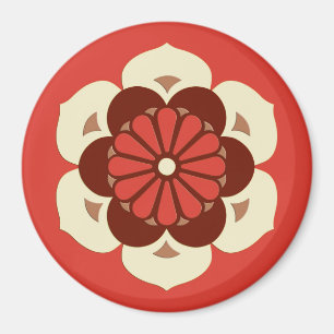 Imán Lotus Flower Mandala, Naranja mandarín