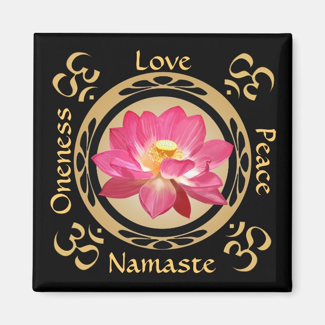 Imán Lotus Flower Namaste OM Magnet (Frente)