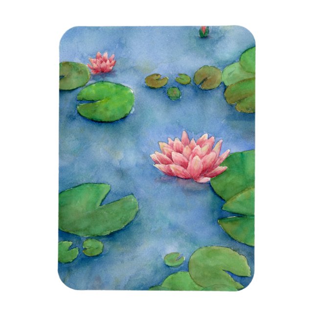 Imán Lotus flower watercolor (Vertical)