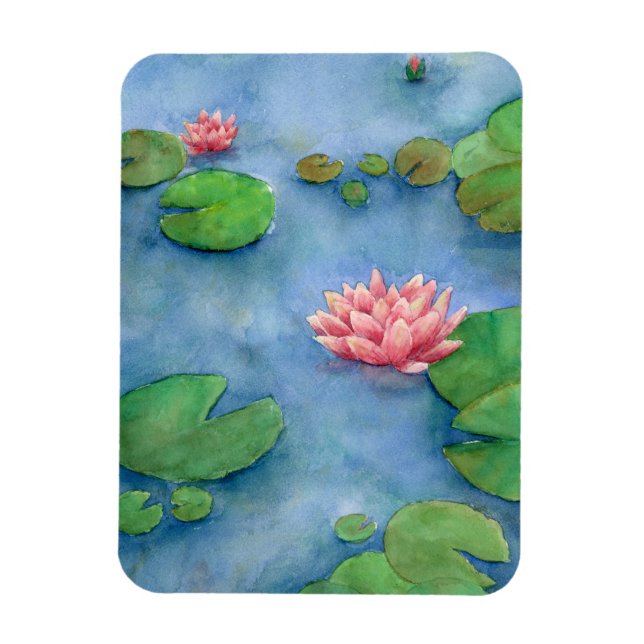 Imán Lotus flower watercolor (Vertical)