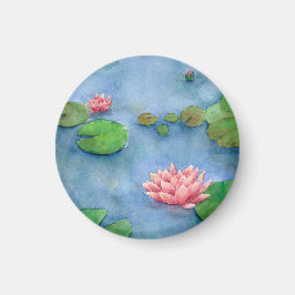 Imán Lotus flower watercolor