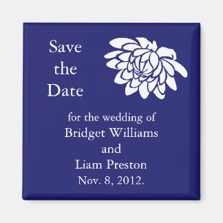 Imán Lotus Flowers Save the Date Magnet (añil)