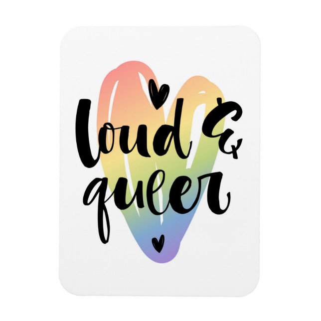 Imán Loud & Queer | Corazón acuarela (Vertical)